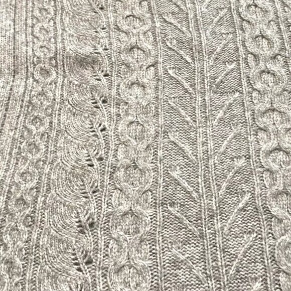 RACHEL ZOE 1X Plus Size Light Gray Cable Knit Soft Oversize Sleeveless Sweater - Picture 7 of 13